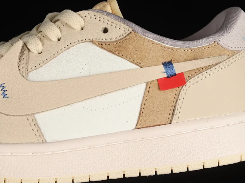 All categories Air Jordan Jordan series basketball shoes Air Jordan 1 Low Off White x Air Jordan 1 Low "Custom" AJ1 Joe 1 beige joint cultural low-top casual sneakers CZ0790-102